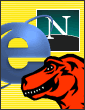 logos Netscape, IE, et Mozilla